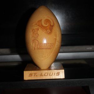 ST LOUIS RAMS LASER ENGRAVED WOODEN FOOTBALL